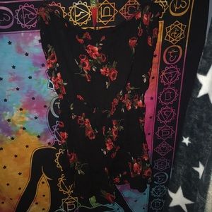 Black and red romper